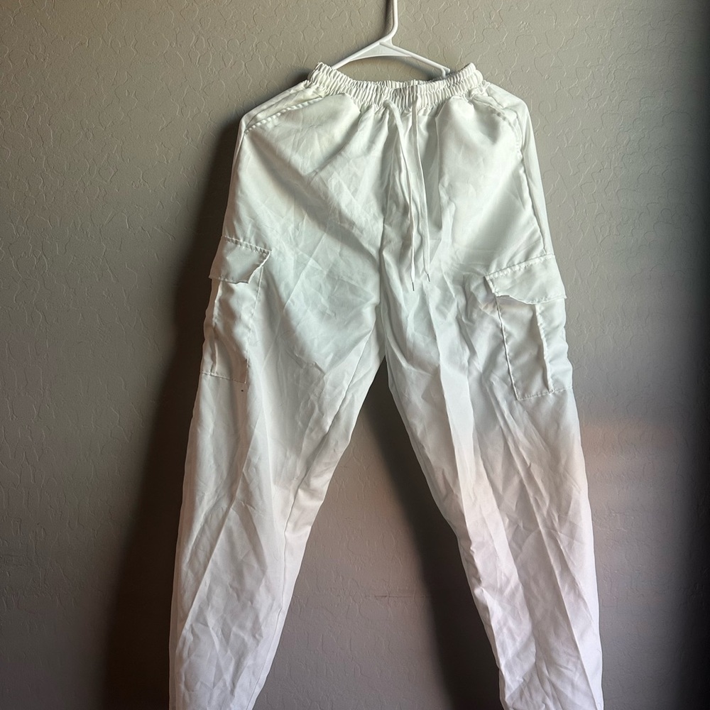 Men's White Cargo Pants